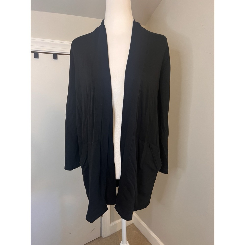 Eileen Fisher Drape Cardigan Tencel And Spandex Travel Medium Black